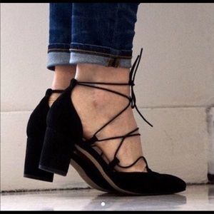 LA based brand, INTENTIONALLY BLANK BLOCK HEELS
